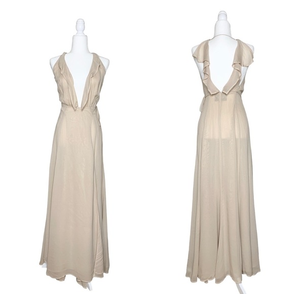 Reformation Peppermint Maxi Dress in Champagne - Picture 2 of 8